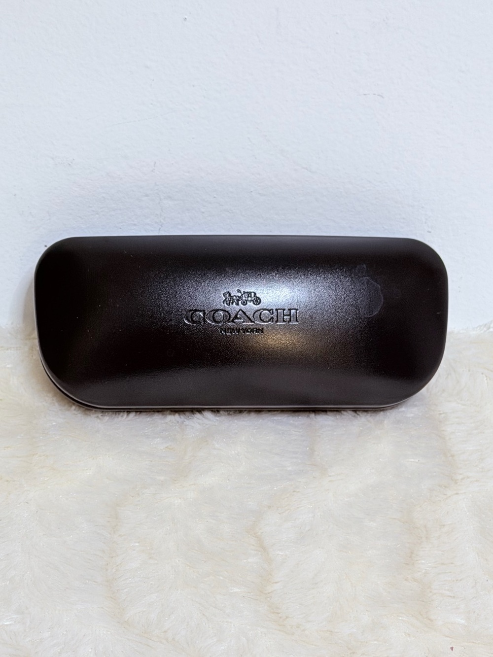 Coach Black Eyewear Case with Logo Emboss